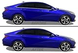 SlickMod Chrome Delete ブラックアウト ビニール オーバーレイ 2021-2023 ヒュンダイ エラントラ ウィンドウトリム用 (グロスブラック)