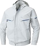 空調服 作業服　フード付長袖ワークブルゾン（ファンなし/ブルゾンのみ）《099-KU90480》 (4L, 6-シルバー)