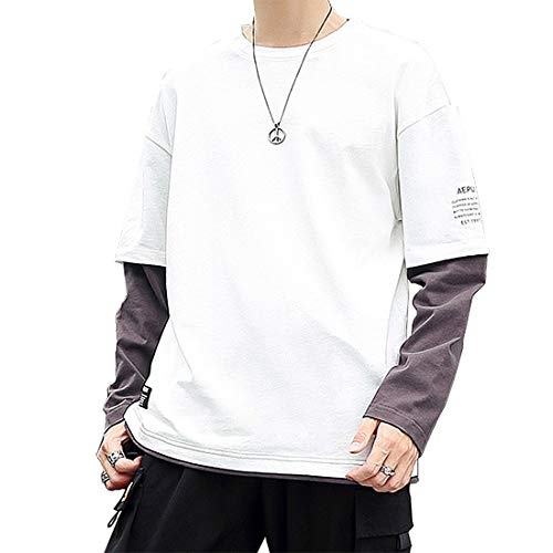 Mua Tシャツ メンズ 長袖 秋服 シャツ メンズ カットソー 無地 丸首