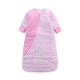 LAT(リー·アンド·タウン)ベビー スリーパー　寝袋　冬向け厚みアップ　防寒　着る布団　袖取り外しOK，Baby winter sleeping bag，Unisex，ほぼ6-18ヶ月，多機能 (ピ