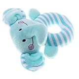 Kesoto 全6種類 赤ちゃん ハンドブック玩具 ぬいぐるみ教育玩具 - ブルー, ゾウの形