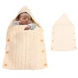 ベビーおくるみVandot寝具 寝袋　新生児用　赤ちゃん用品 ニットウールボタン 通気性良い ふわふわ　 柔らかい　 寝冷え防止 風邪予防 出産祝い 春秋冬用 10色可選 （ホワイト）