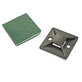 50ピース30 × 30ミリメートル1.2 "× 1.2"ブラック自己粘着ケーブルワイヤジップネクタイマウント取付ベースクランプクリップ