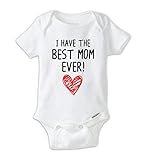 JujuアパレルBest Mom Ever Onesie、母の日Onesie、母の日ボディスーツ カラー: ホワイト