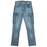 ブルーモンスタークロージング ミリタリーカーゴ ワークパンツ BMC BLUE MONSTER CLOTHING BMW78C-866A メンズ オーシャンブルー ユーズド加工 5Lサイズ