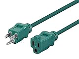 Monoprice 40ft 16AWG Green Outdoor Power Extension Cord 13A (NEMA 5-15P to NEMA 5-15R) [並行輸入品]