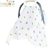 Baby Car Seat Covers To Protect From Sun Burn, Bugs, & Dust. Soft & Breathable Muslin Cotton Baby Ca