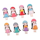 B Baosity マイクロ景観　かわいい ミニ女の子 漫画の彫像 芝生 装飾品　8本入り　贈り物