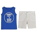 Lovoski 2枚セット　男の子　半袖　シャツ　ベスト　ハーフパンツ　服セット　快適　通気性　可愛い　全5サイズ - XXL