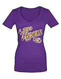 NCAA LSU TigersコットンVネックTシャツ、XL、パープル