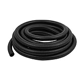 uxcell コルゲートチューブ プラスチック材料 フレキシブル コンジットパイプ 10M ブラック