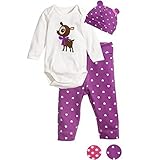 FEITONG Baby 3PC Unisex Climbing Clothes Baby Rompers Sets (6-12months, Purple) by FEITONG