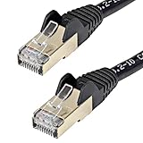 StarTech 6フィートCAT6Aイーサネットケーブル - 10ギガビットシールドsnagless RJ45 100ワットPOEパッチコード - 10GBE STPカテゴリ6AネットワークケーブルW /ストレインリリーフは、 - UL/TIA認定（c6aspat6bk）試験FLUKE 6フィート/ 2メートル 黒