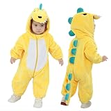 [LOLANTA] 恐竜 着ぐるみ 子供 ハロウィン 仮装 キッズ コスチューム ベビー ロンパース オーバーオール 男の子 女の子 イエロー 100
