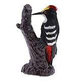 Fenteer 人工鳥 置物 現実的 屋外 ガーデン装飾 オーナメント お庭 芝生 動物モデル 人工羽毛 全10種選択 - ＃6 Black Woodpecker