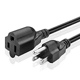 TNP Universal Power Extension Cord Cable Strip (1FT) - NEMA 5-15R to NEMA 5-15P Wire Connector Socke