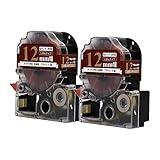 エコスロバキア キングジム対応 テプラPRO用互換 SFR12CZ 互換テープ りぼん ブラウン/金文字 2個 (テープ幅 12mm / 長さ 5m)