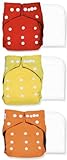 Smart Snugs Cloth Diaper 3 PACK- Bamboo Charcoal One Size Pocket Diapers (Fire Engine) by Smart Snug