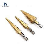 PKDREAMER ステップドリル タケノコドリル チタンドリル コバルトハイス仕様 3本セット 3-12mm 4-12mm 4-20mm（収納ケース付き）