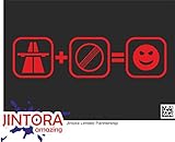 JINTORA ステッカー/カーステッカー - motorway cancellation + speed = fun - 高速道路のキャンセル+スピード=楽しい - 210x62 mm - JDM/