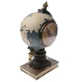 monkeyjackスタイリッシュなGlobe with Clock Shaped保存お金ボックス貯金箱パブバー装飾