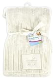 Luxury Soft Cute Baby Blanket Embroidery design 30? Washable 0months+ - Cream by First Steps