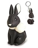 漫画クリエイティブビニールPVC人形Money Saving Bank貯金箱 rabbit ブラック DWCQG-R-B