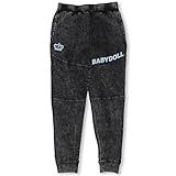 ベビードール 斜めロゴセットアップ ロングパンツ 大人 男女兼用 S ブラック