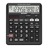 シャープ EL-CC12GP 12桁 チェック&コレクト電卓 ブラック