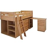 アルダー無垢システムベッド ロフトベッド EARTH(アース) 木製 学習机 デスク付き 子供 システムデスクベッド