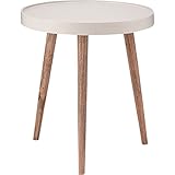 サイドテーブル ( トレーテーブル ) 木製 丸型 大 ( Lサイズ ) NW-724 ホワイト ( 白 )