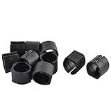 uxcell 椅子パイプ 足 クランプs フロア 滑走 U型キャップ ブラック 滑り止め 20mm直径 10個入り