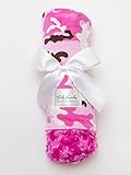 Baby Laundry Patterned Baby Blanket for Boys Girls - Pink Camo/Fuchsia Swirl Baby (27x36) by Baby La