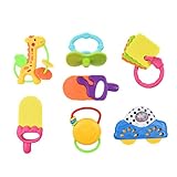 PerセーフColourful Rattles Toys + Baby Teether Baby Nursery非毒性ハンドShakingベルおもちゃ+シリコンTeether新生児ベビーギフトセット(