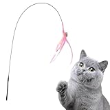 猫じゃらし、猫おもちゃ、猫のお遊びススキ草（エノコログサ）運動不足解消ストレス解消頑丈 ねこじゃらし 1本釣竿付き 一人遊び (ピンク)