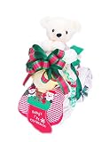スイートリボン バイク おむつケーキ クリスマス  with ホワイトベアー  / 人気 出産祝い ギフト セット 日本製