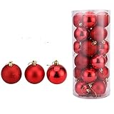 おもちゃ、smtsmt 24球クリスマスボールBaublesパーティークリスマスツリーdecorations-red