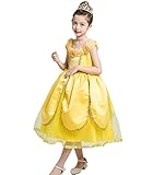 プリンセスなりきり フォーマル子供 ドレス お姫様ドレス 女の子 なりきり キッズドレス　ベル ワンピース　王冠　杖付き (140)