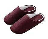 [Euyqs] スリッパ 洗える おしゃれ スリッパ 人気 静音 滑り止め付 超軽量 室内履きルームシューズ 室内 来客 オールシーズン用 男女兼用 (27.0~28.0cm, ワインレッド, measurement_27_point_0_centimeters)