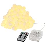 LEDGLE 50球 ストリングライト 7M 8モード リモコン付き　IP65防水 単三電池式 (電球色)