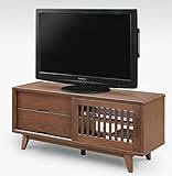 和風モダン 幅120cm 脚付き ロータイプテレビボード ブラウン 完成品