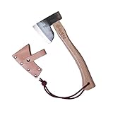 水野製作所×マサコー山口木工×村の鍛冶屋　全鋼　カービングアックス馬斧500g　樫300mm