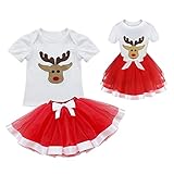 (アイム)iiniim　赤ちゃん クリスマス Ｔシャツ チュチュスカート 半袖 キッズ服 祭り 誕生日 プレゼント 聖夜 イブ ベビー ロンパース 可愛い コスチューム 着ぐるみ 衣装 新生児用 おく