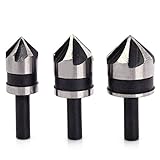 炭素鋼90度の丸いハンドル5つのエッジ面取り3ピース12/16/19mmの面取りナイフ?掘削木工穴オープナー