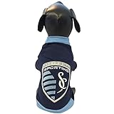 MLS Kansas City Sportingアスレチックメッシュ犬ジャージー、XX -スモール、ネイビー