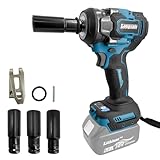 マキタ 互換 充電式 インパクトレンチ 450N ブラシレスモーター リングライト 搭載 タイヤ交換 電動 コードレス 18V バッテリー対応 本体のみ Longsafe (IPW02-BL) (本体+ソケット)