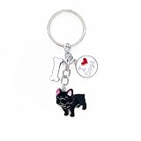 [emilystyle] ドッグキーホルダー 犬 キーホルダー キーリング チャーム 鍵 アクセサリー ポメラニアン チワワ トイプー コーギー ダックス フレブル シュナウザー シーズー 柴犬 ジャックラッセル ヨーキー ビション エミリースタイル (14.フレンチブルドッグ(ブラック))