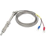 uxcell　熱電対ケーブル　熱電対プローブセンサー Kタイプ　スレッド金属ブレイデッドシールド　０－６００C　３ｍ