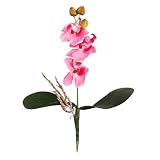 バタフライOrchid人工ブーケ、oksale ®トリプルヘッドシルクプラスチック、人工ウェディングフラワーリーフブライダルで花瓶Favorホームインテリアパーティー、ホーム、本屋、カフェストア ピン