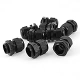 SODIAL(R)9個黒いプラスチック製の防水コネクタケーブルグランドM20 x 1.5
